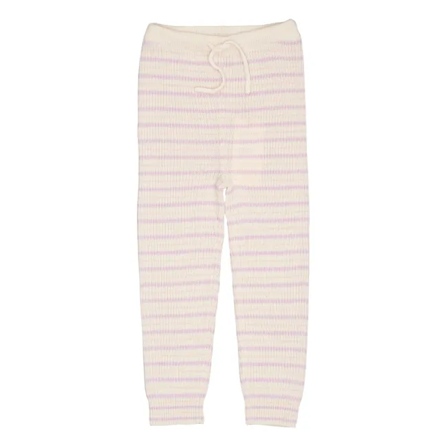 Legging a rayas de lana merina | Lila