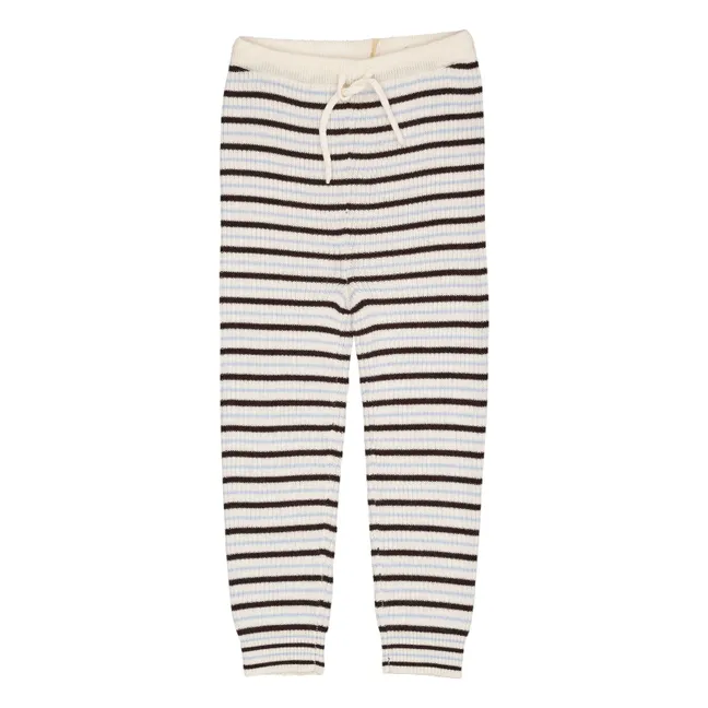 Legging a rayas de lana merina | Marrón