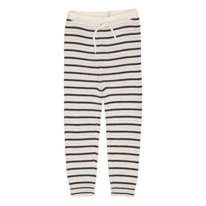 Legging Rayures Laine Mérinos | Marron- Image produit n°0