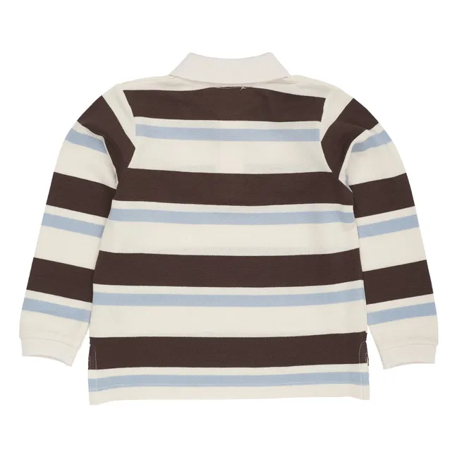 Polo Rayures Coton Bio | Marron