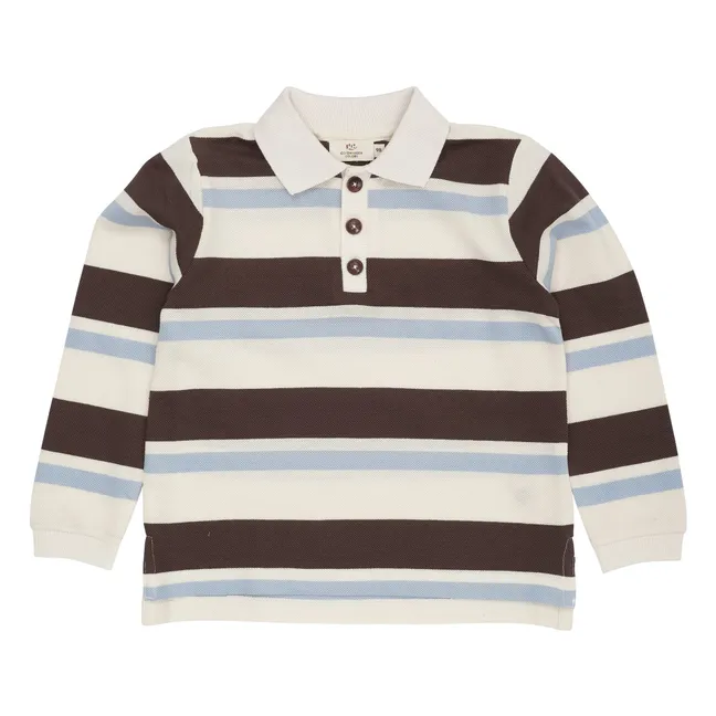 Polo Rayures Coton Bio | Marron