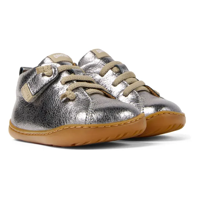 Schnürschuhe mit Gummizug Wenig | Silber