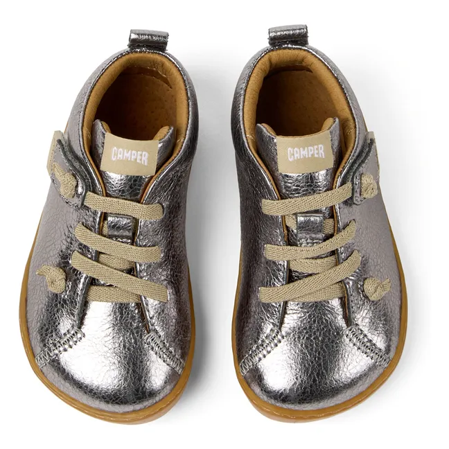 Chaussures Lacets Elastiqués Peu | Argenté