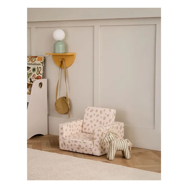 Fireside chair with polka dots | Grey