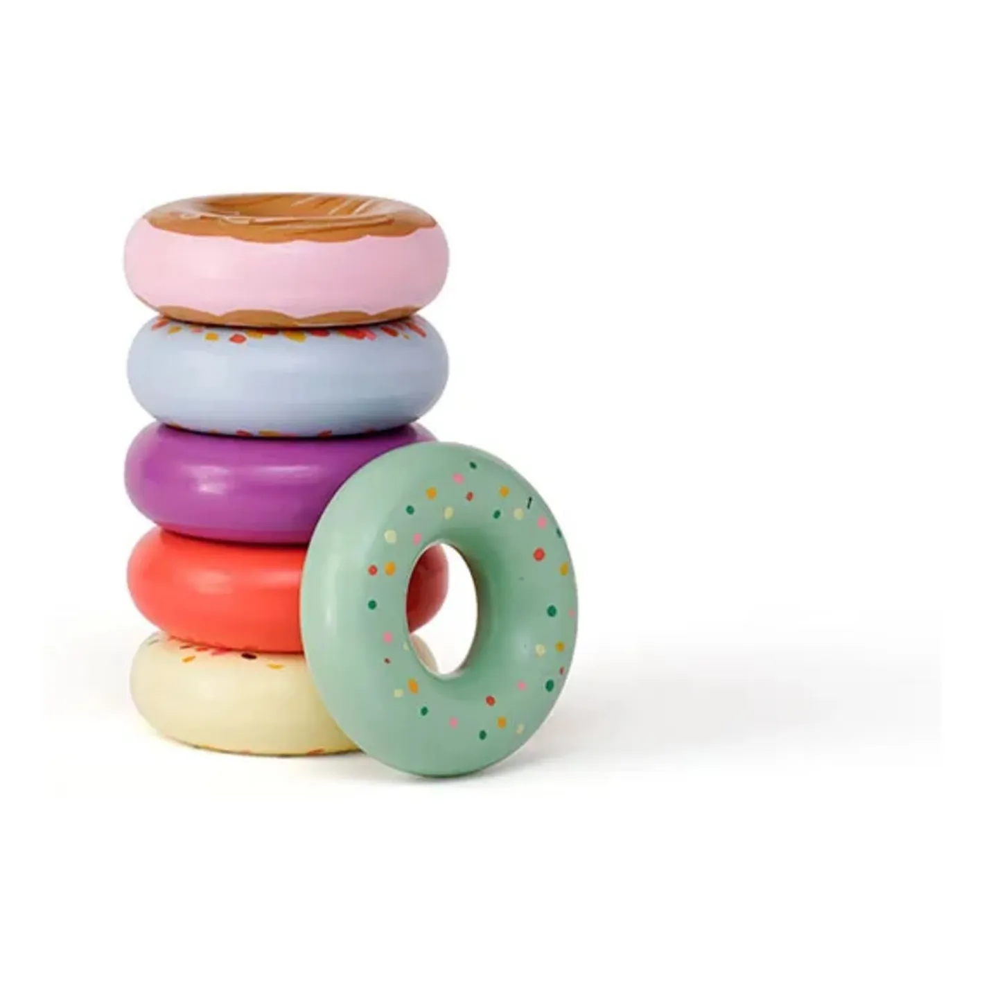 Kid's Concept Multicoloured Wooden Donuts - Box Of 6