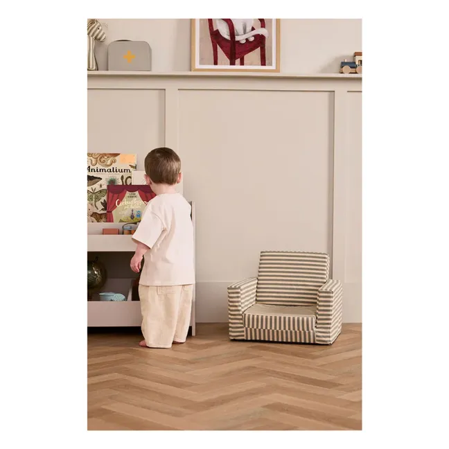 Fireside chair, striped | Sand