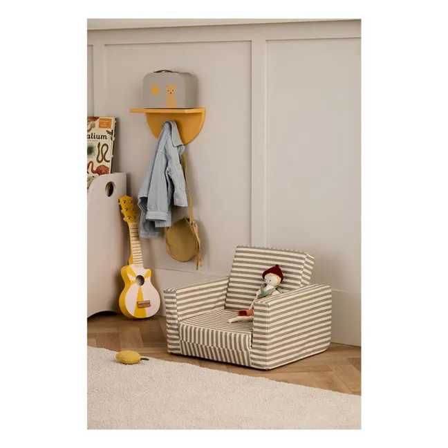 Fireside chair, striped | Sand