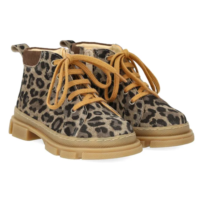 Stivali di pizzo con zip leopardati | Talpa