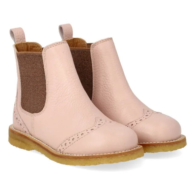 Stivali Chelsea Brogue | Rosa