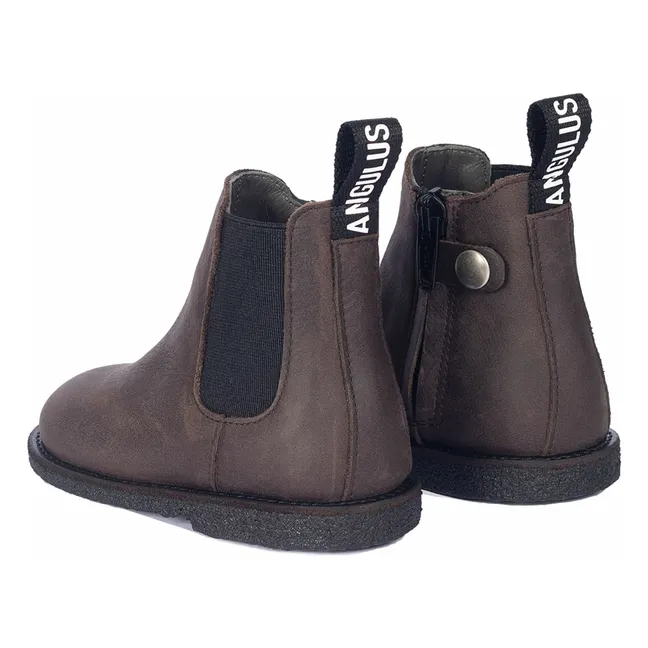 Botas Chelsea Tiras Cremallera | Marrón