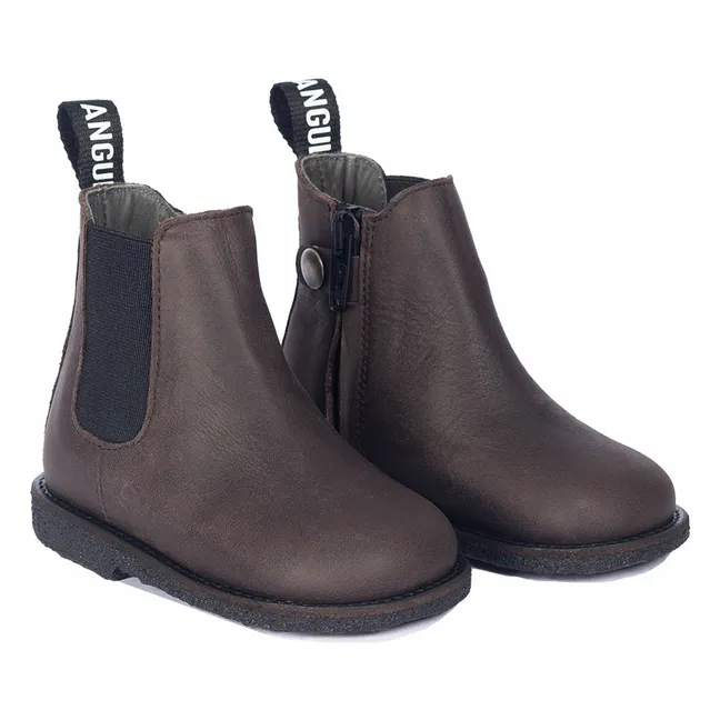 Botas Chelsea Tiras Cremallera | Marrón