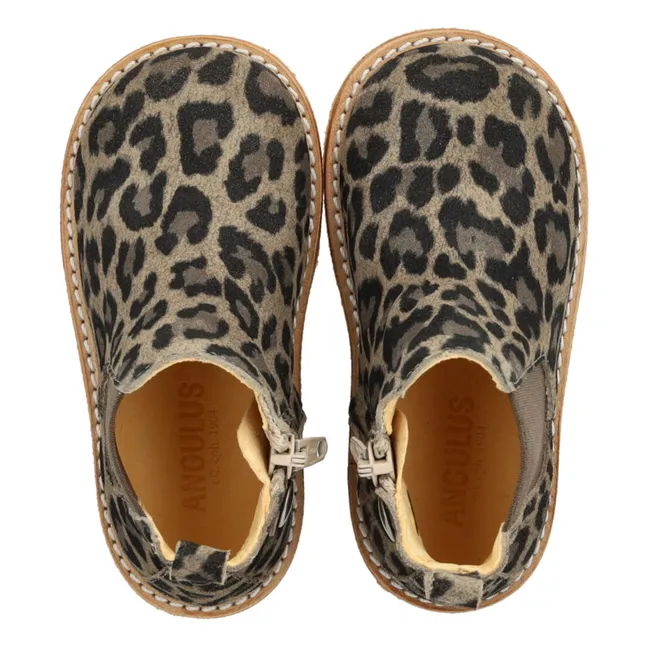 Botas Chelsea Cremallera Leopardo | Topo