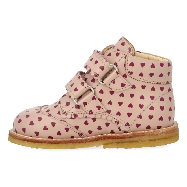 Stiefeletten Klettverschluss Herzen | Rosa