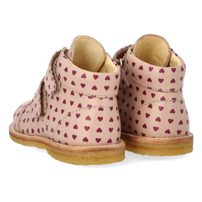 Stiefeletten Klettverschluss Herzen | Rosa