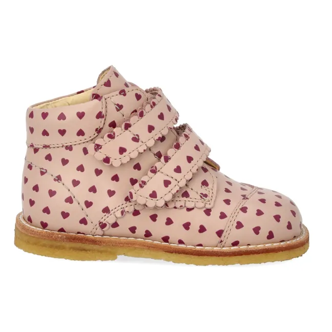 Stiefeletten Klettverschluss Herzen | Rosa