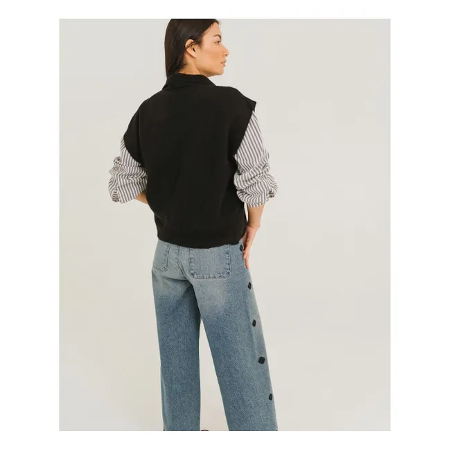 Uxue Sleeveless Sweater | Black