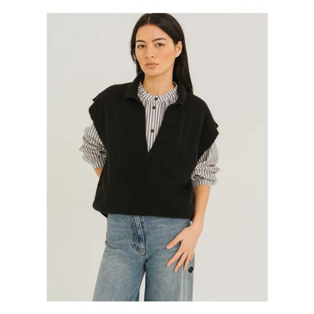Uxue Sleeveless Sweater | Black