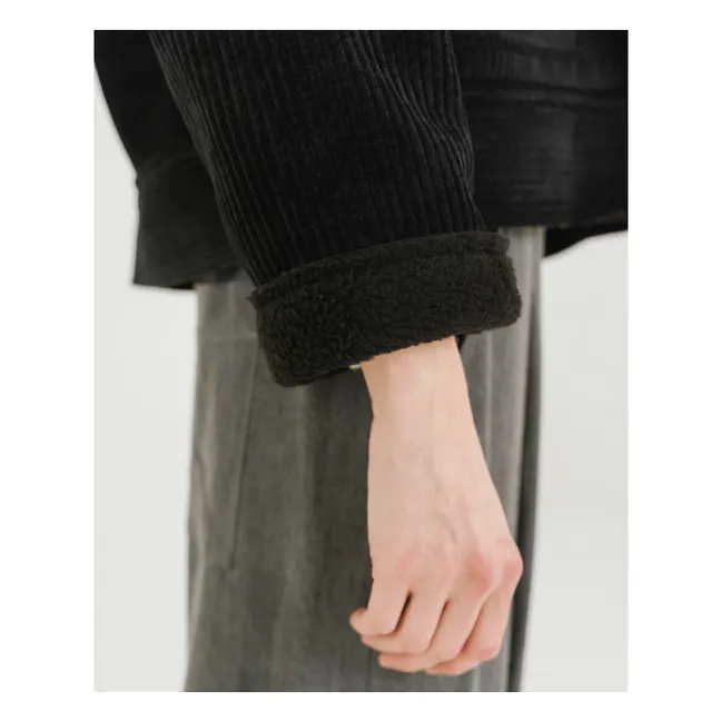 Veste Doudou Sheep Velours Côtelé | Noir