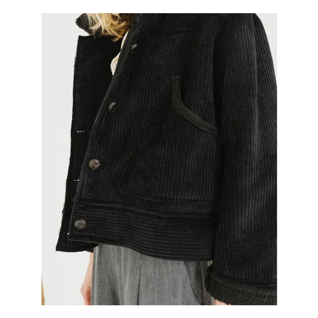 Veste Doudou Sheep Velours Côtelé | Noir