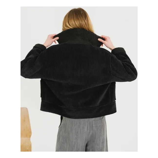 Veste Doudou Sheep Velours Côtelé | Noir