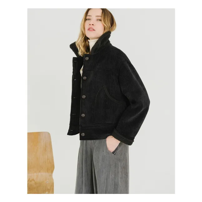 Veste Doudou Sheep Velours Côtelé | Noir