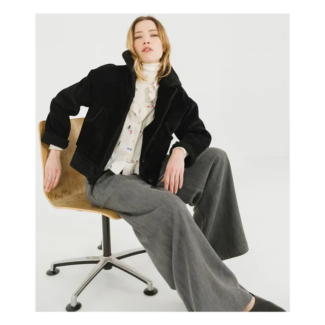 Veste Doudou Sheep Velours Côtelé | Noir