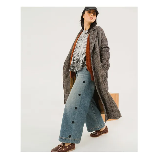 Manteau Doria Seasons Alpaga | Gris bleuté