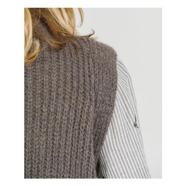 Pull Sans Manches Djoan Alpaga | Gris anthracite