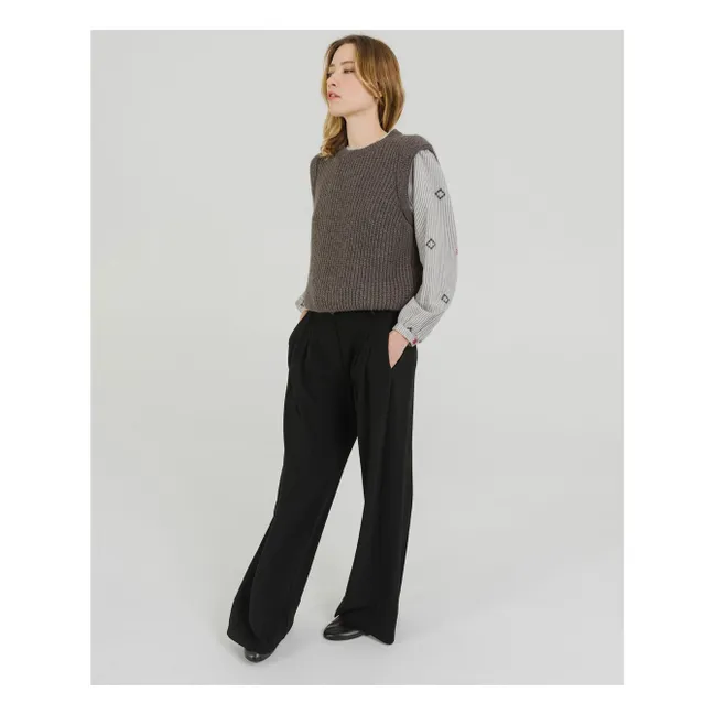 Pull Sans Manches Djoan Alpaga | Gris anthracite