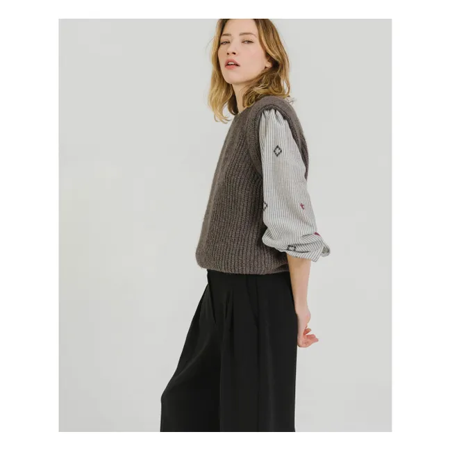 Pull Sans Manches Djoan Alpaga | Gris anthracite