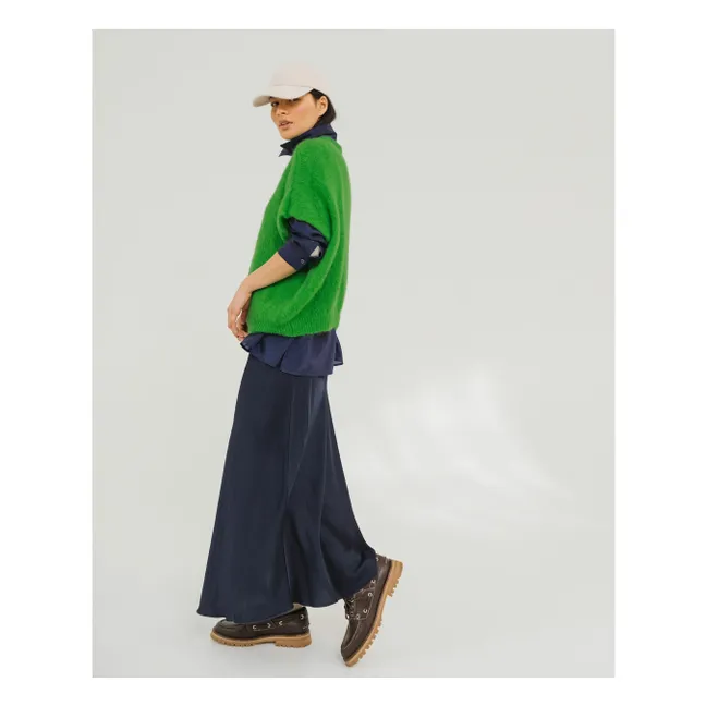 Gonna Diana in raso | Blu marino