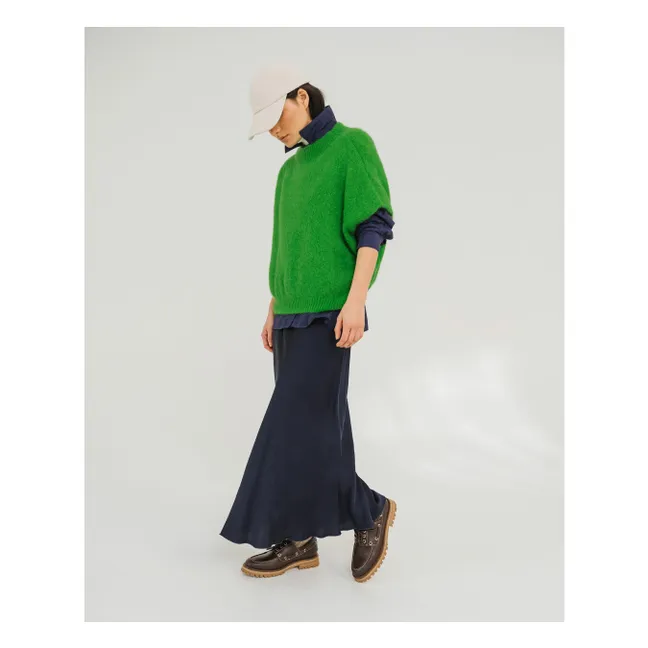 Diana Satin skirt | Navy blue