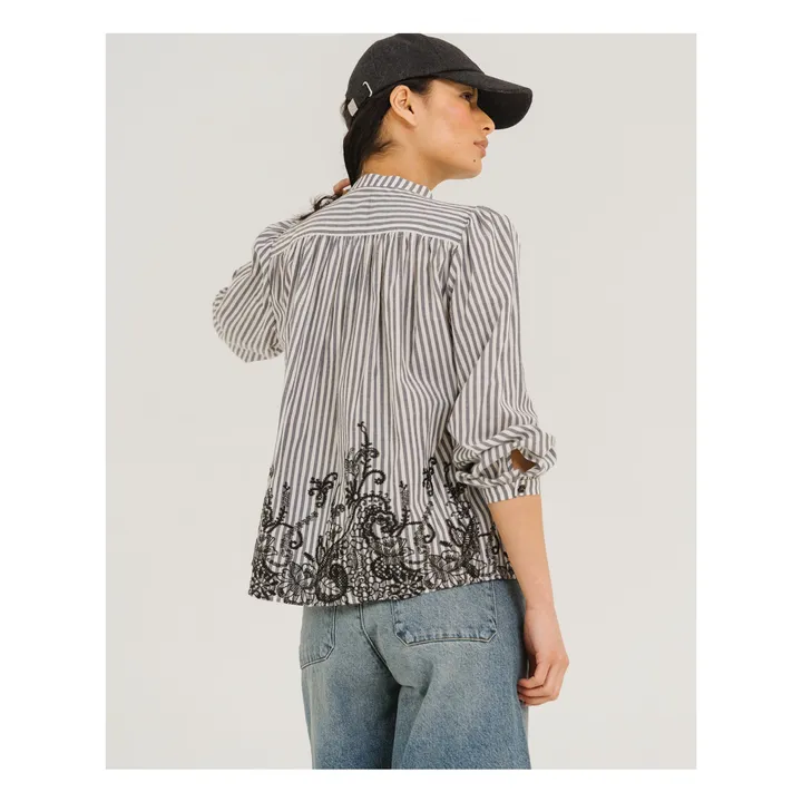 Blouse Bali Indie Rayée | Noir- Image produit n°2