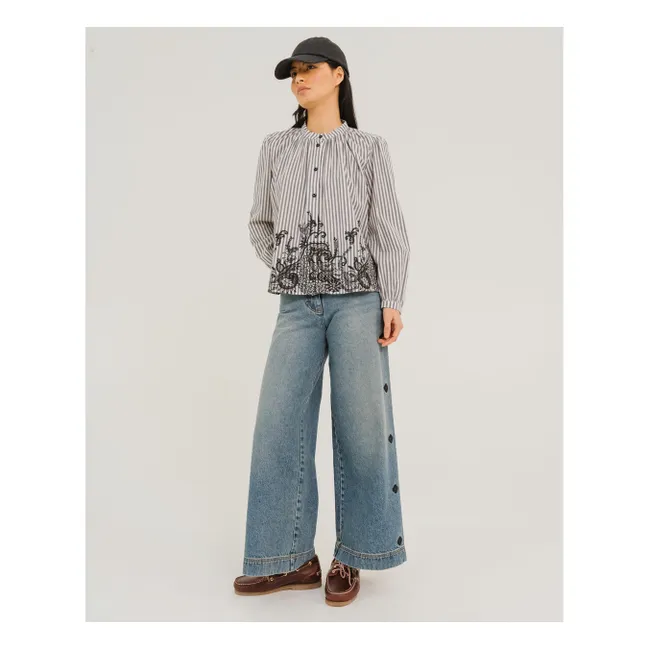 Camicetta a righe Bali Indie | Nero