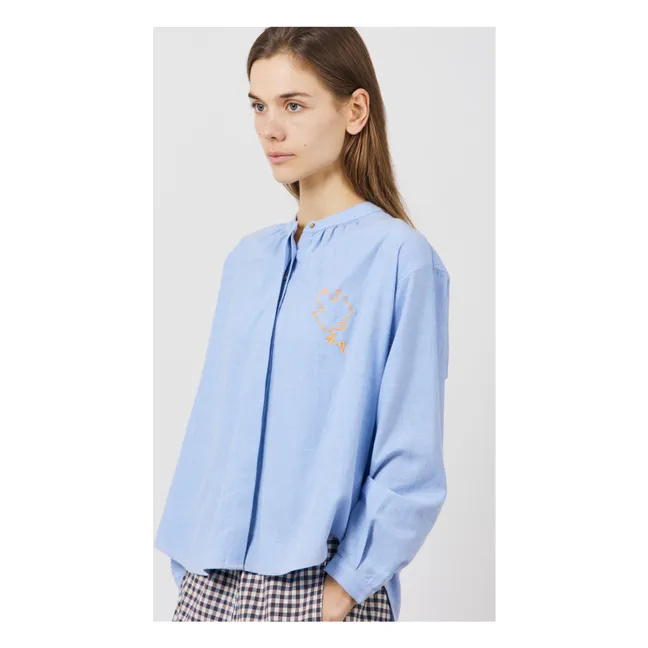 Blouse Engrace Oxford | Bleu ciel