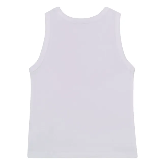 Camiseta de tirantes de canalé Semainier | Blanco