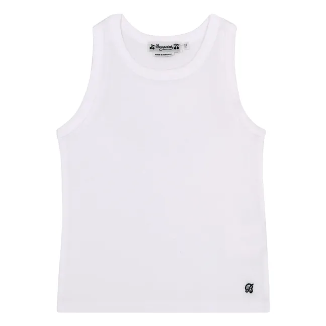 Camiseta de tirantes de canalé Semainier | Blanco
