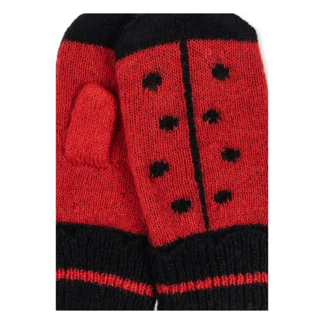Mitaines Coccinelle Laine Mérinos | Rouge