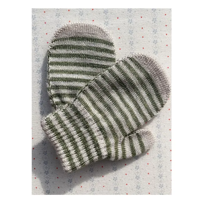 Lot de 2 Paires de Mitaines Filla Citron Laine | Vert