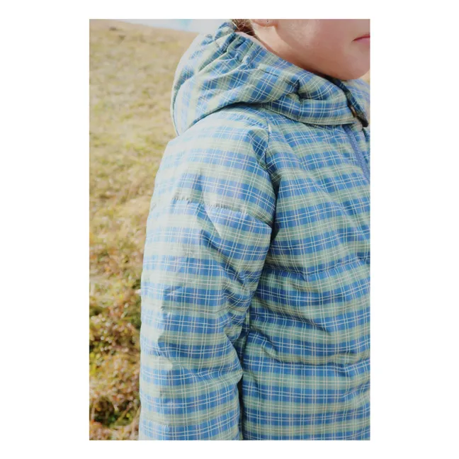 Daunenjacke Nuka Kariert aus recycelten Fasern | Blau