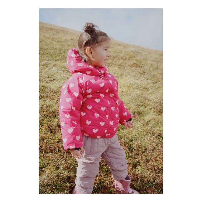 Nuka Coat Recycled Fiber Hearts | Fuchsia