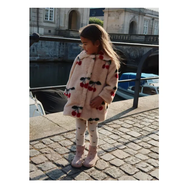 Fuzzie Cerises Fur Coat | Beige