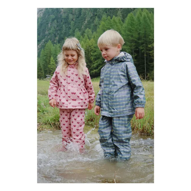 Set pioggia Palme Carreaux | Blu