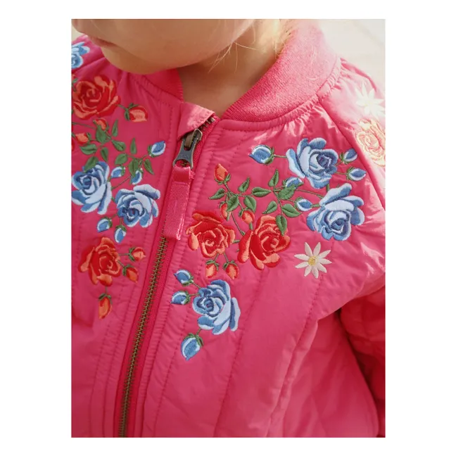 Bomber Juno Fleuri | Rose fuschia