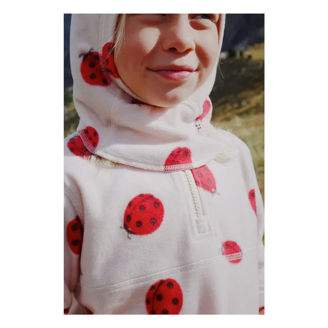 Tavi Marienkäfer Fleece Sweatshirt mit Reißverschluss aus recycelten Fasern | Seidenfarben