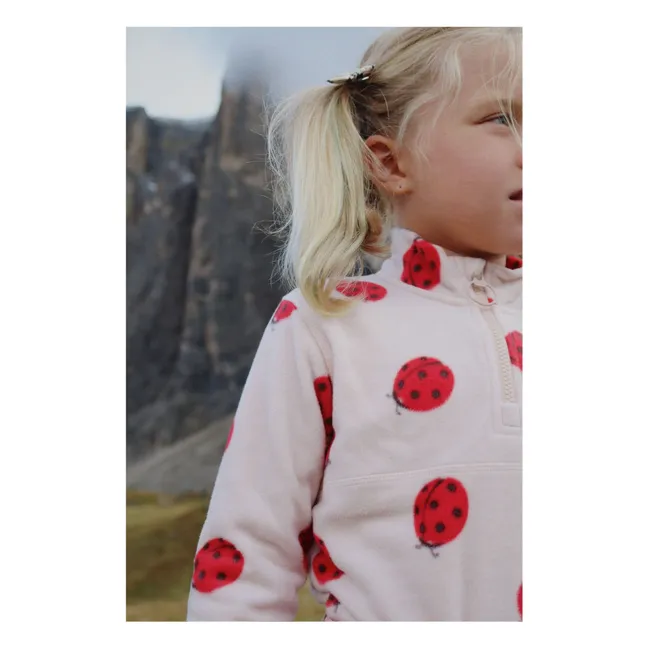 Tavi Marienkäfer Fleece Sweatshirt mit Reißverschluss aus recycelten Fasern | Seidenfarben