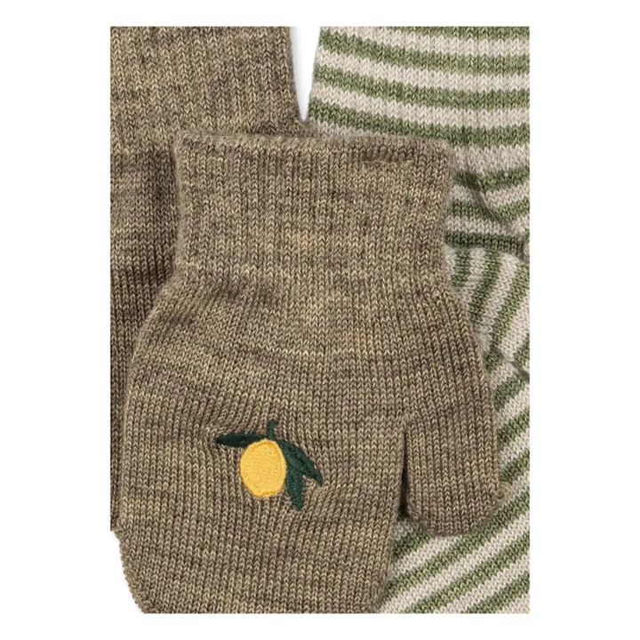 Lot de 2 Paires de Mitaines Filla Citron Laine | Vert- Image produit n°2