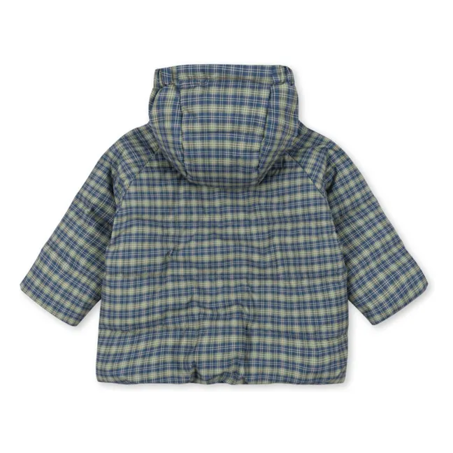 Daunenjacke Nuka Kariert aus recycelten Fasern | Blau