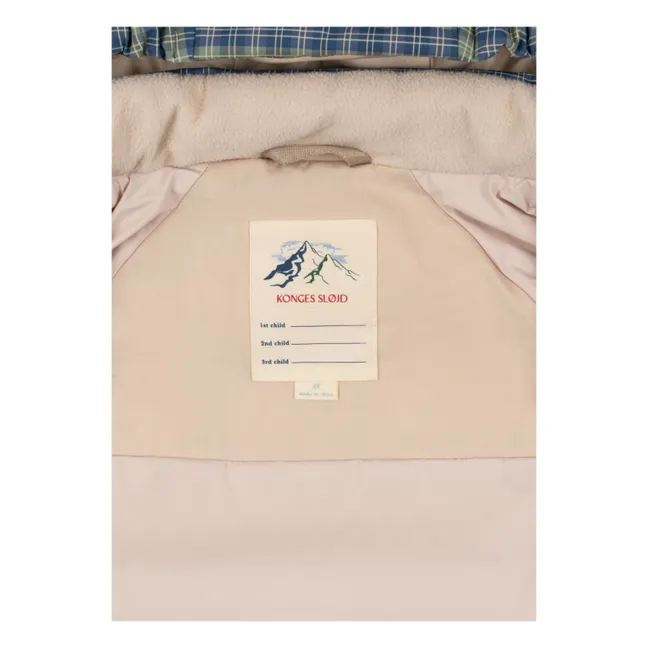 Daunenjacke Nuka Kariert aus recycelten Fasern | Blau