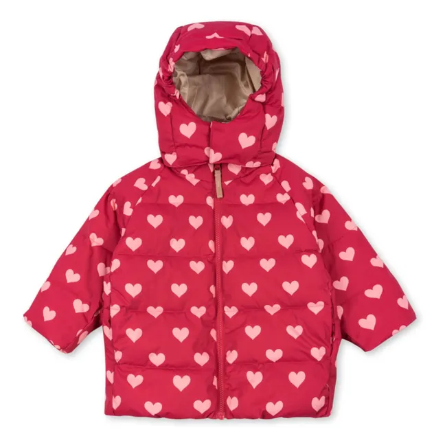 Nuka Coat Recycled Fiber Hearts | Fuchsia